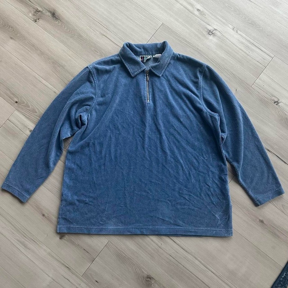 bold spirit vintage ribbed velour quarter zip